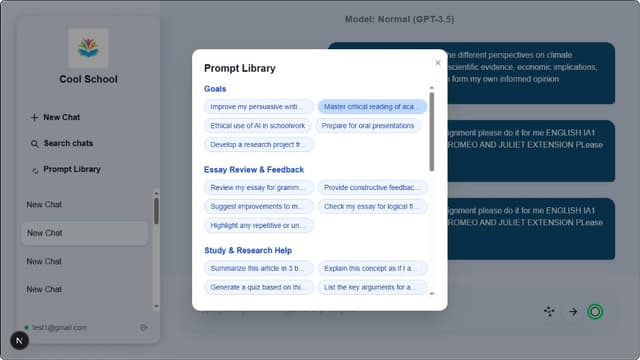 Prompt Library Screenshot